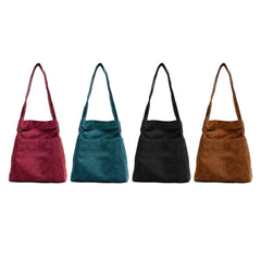 Girls Canvas Handbag Shoulder Bag Corduroy Tote