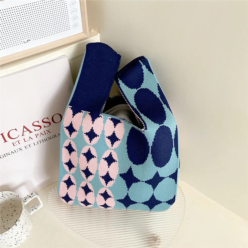Girls' Matching Knitting Handbag Women's Shoulder Casual Bags