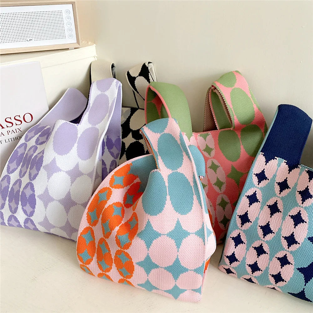 Girls' Matching Knitting Handbag Women's Shoulder Casual Bags