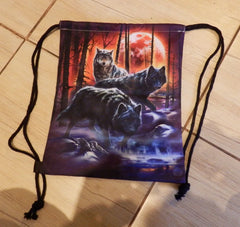 Colored Cat Drawstring Gym Pouch Bag for Girls