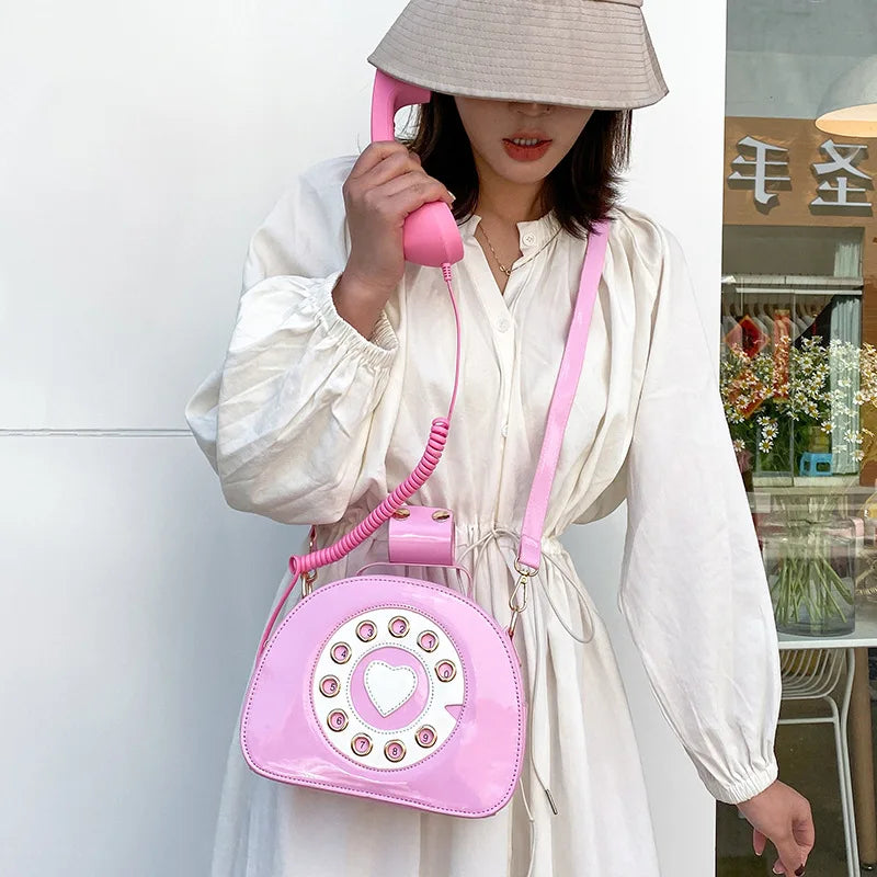 Funny Personality Phone Shape Messenger Bag for Girls