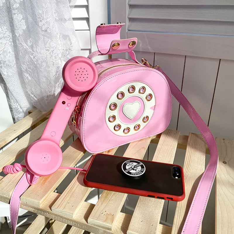 Funny Personality Phone Shape Messenger Bag for Girls