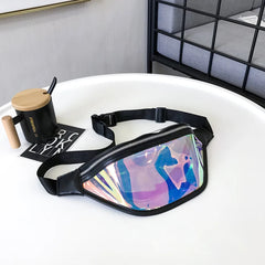 Girls Holographic Jelly Fanny Pack Waterproof Clear Pvc Bum Bag