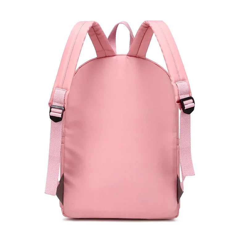 Pink Preppy Style School Bag with Pendant, Waterproof Travel Bagpack