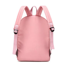 Pink Preppy Style School Bag with Pendant, Waterproof Travel Bagpack
