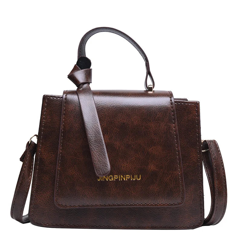Girls' Solid Small Square Bag PU Leather Messenger Bag Women's Shoulder Handbag