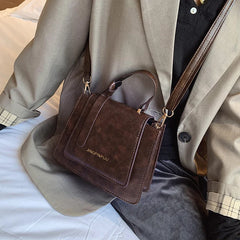 Girls' Solid Small Square Bag PU Leather Messenger Bag Women's Shoulder Handbag