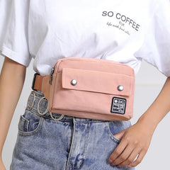 Women Nylon Sports Waist Bag Hip Chest Crossbody Tote