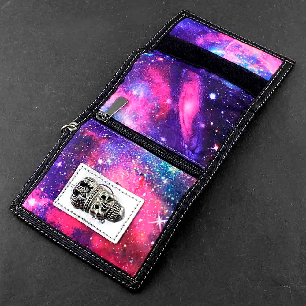 Girls Starry sky Trifold wallet with Chain