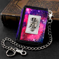 Girls Starry sky Trifold wallet with Chain