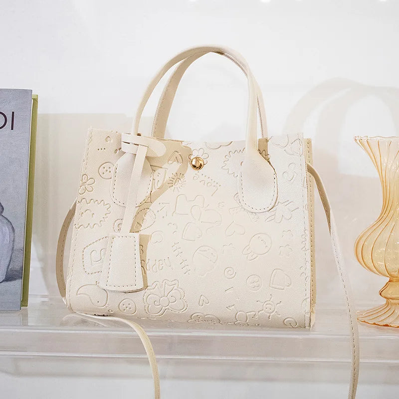 2023 Ladies Embossed Handbag Sweet Messenger Bag