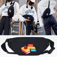 Glasses Print Waist Bag Chest Pack Outdoor Sport Crossbody Bag