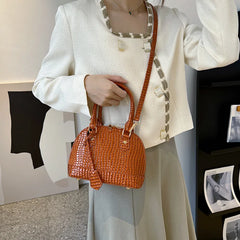 Glossy Stone Pattern Hard Shell Bags Women's Top Handle Crossbody Shoulder Bags