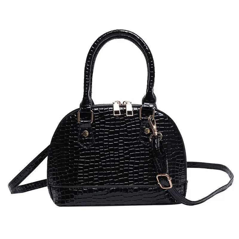 Glossy Stone Pattern Hard Shell Bags Women's Top Handle Crossbody Shoulder Bags