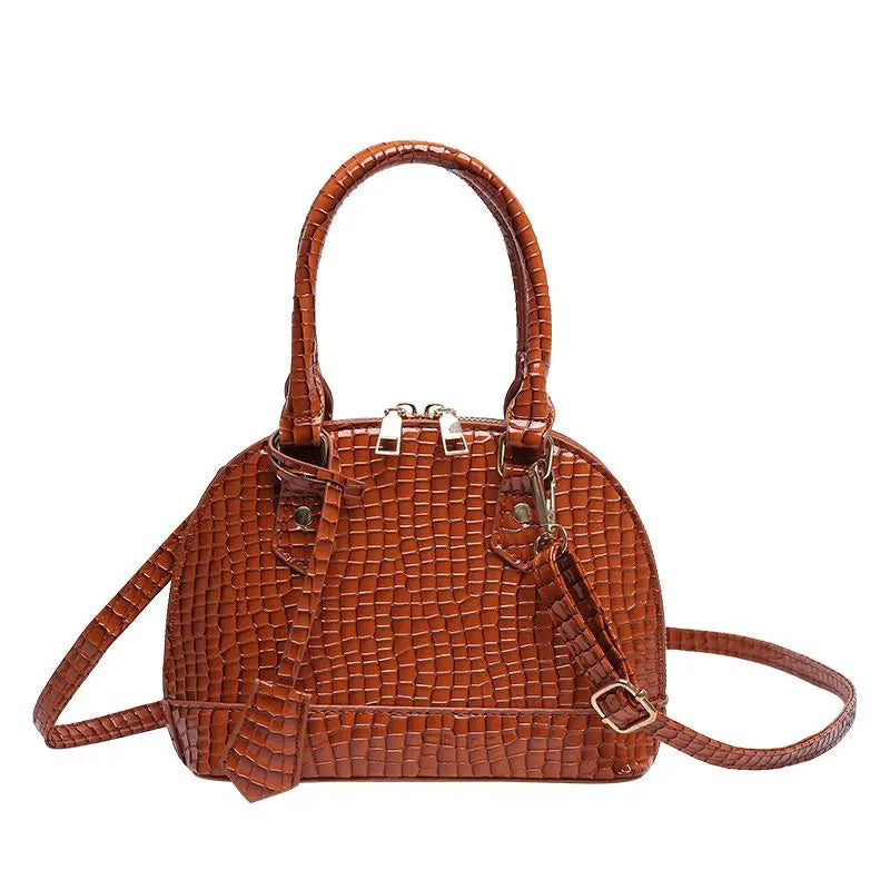 Glossy Stone Pattern Hard Shell Bags Women's Top Handle Crossbody Shoulder Bags