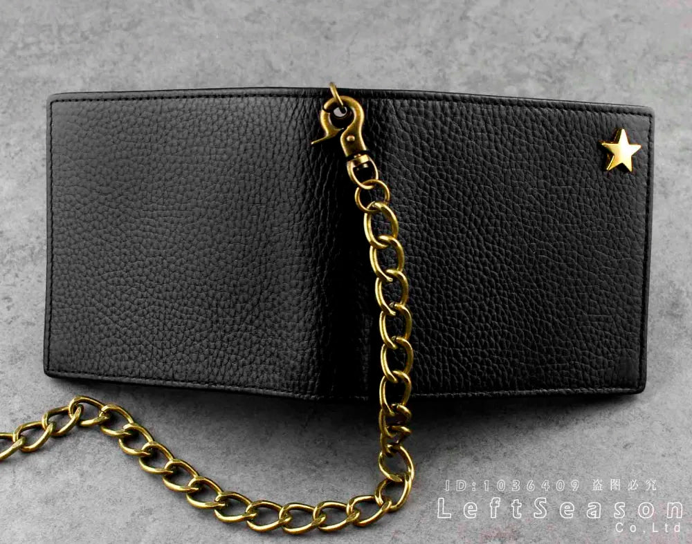 Real Leather Biker Chain Wallet Purse Men's Boys Gift