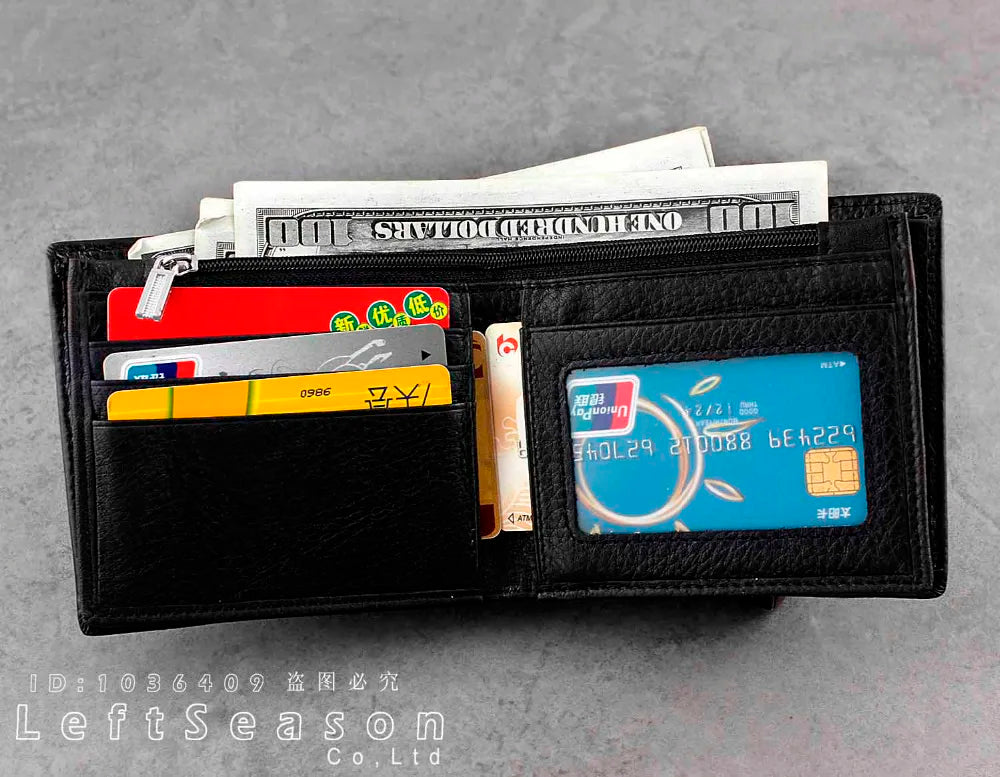 Real Leather Biker Chain Wallet Purse Men's Boys Gift
