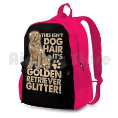 Golden Retriever Dog Glitter Outdoor Hiking Backpack