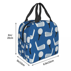 Golf Pattern Insulated Lunch Bag for Women Waterproof Sports Thermal Cooler Tote