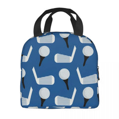 Golf Pattern Insulated Lunch Bag for Women Waterproof Sports Thermal Cooler Tote