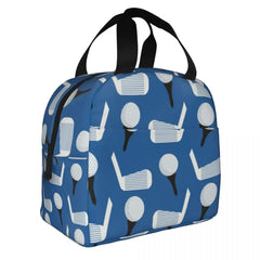 Golf Pattern Insulated Lunch Bag for Women Waterproof Sports Thermal Cooler Tote