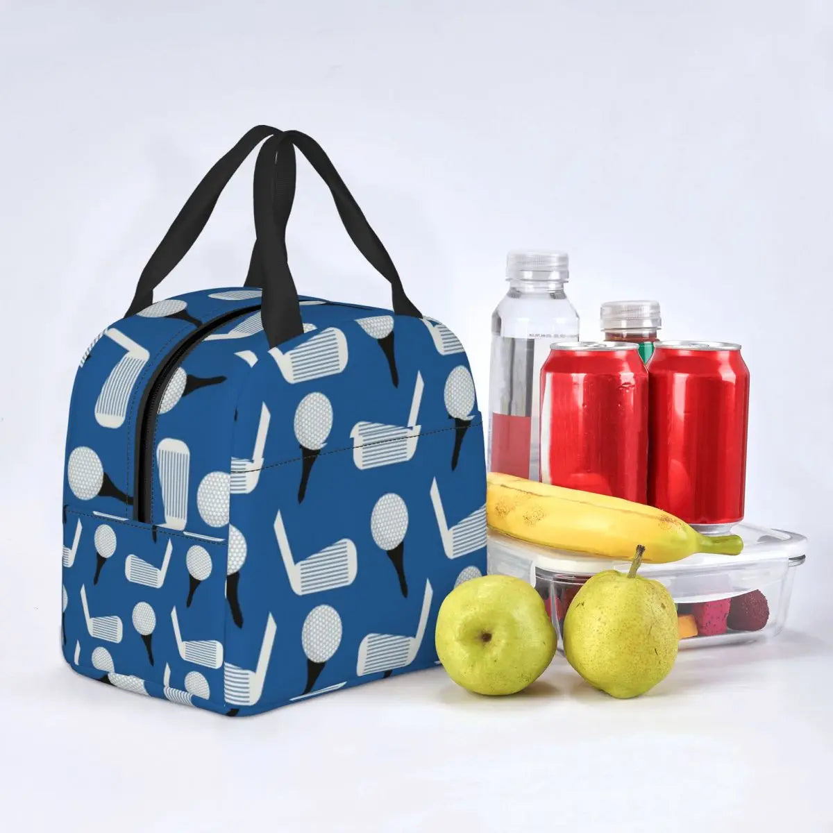 Golf Pattern Insulated Lunch Bag for Women Waterproof Sports Thermal Cooler Tote