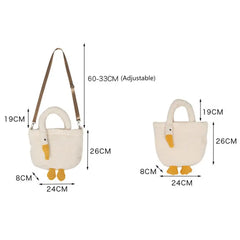 Women Tote Bag Faux Lambswool Fur Shoulder Bag Crossbody