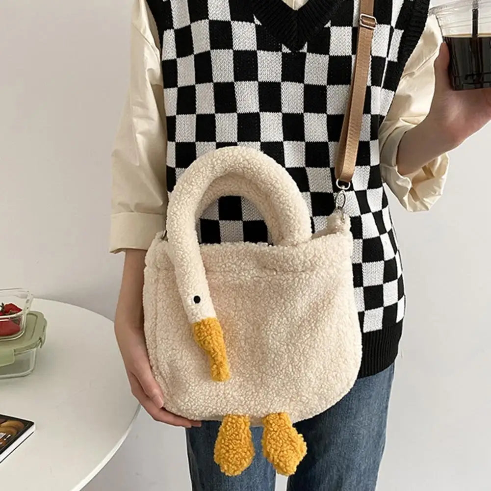 Women Tote Bag Faux Lambswool Fur Shoulder Bag Crossbody