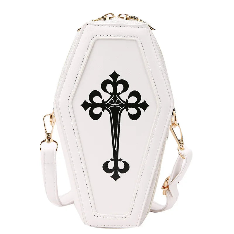 Gothic Coffin Cross Women Shoulder Bag