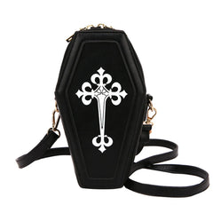 Gothic Crossbody Coffin Shape Bag for Halloween Theme Party