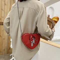 Gothic Heart Blade Zipper Crossbody Bag Women Girl Shoulder Purse Handbag