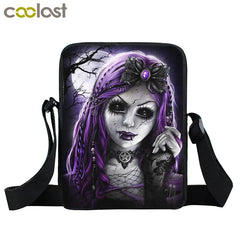 Gothic Steampunk Girl Messenger Bag Canvas Shoulder Bag for Travel