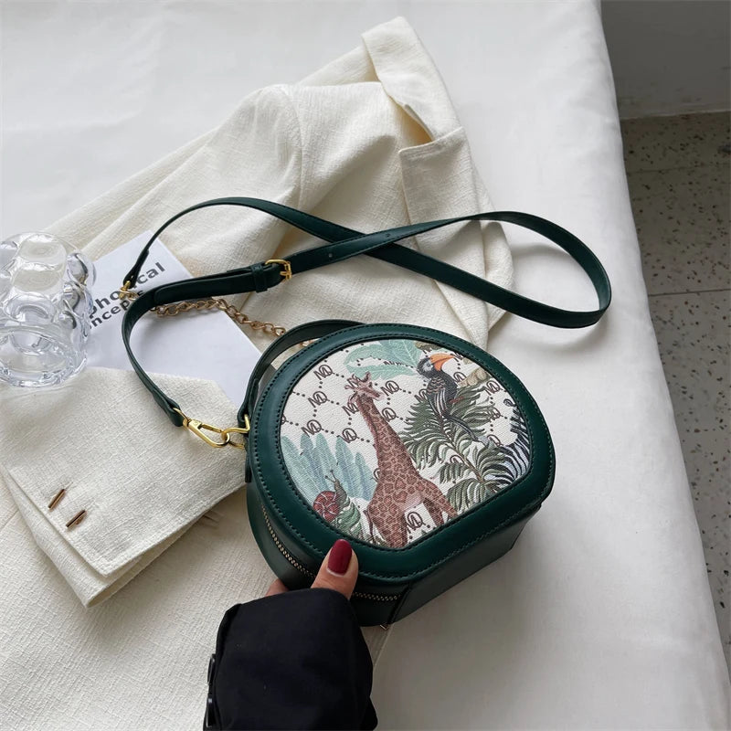 Green Chain Shoulder Bag Retro Tote Female Bag