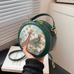 Green Chain Shoulder Bag Retro Tote Female Bag