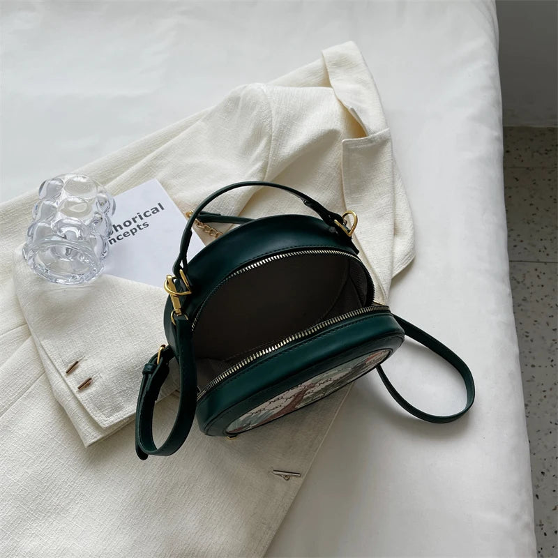 Green Chain Shoulder Bag Retro Tote Female Bag
