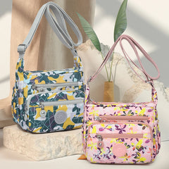 Graffiti Style Crossbody Shoulder Bag - Nylon Waterproof Handbag