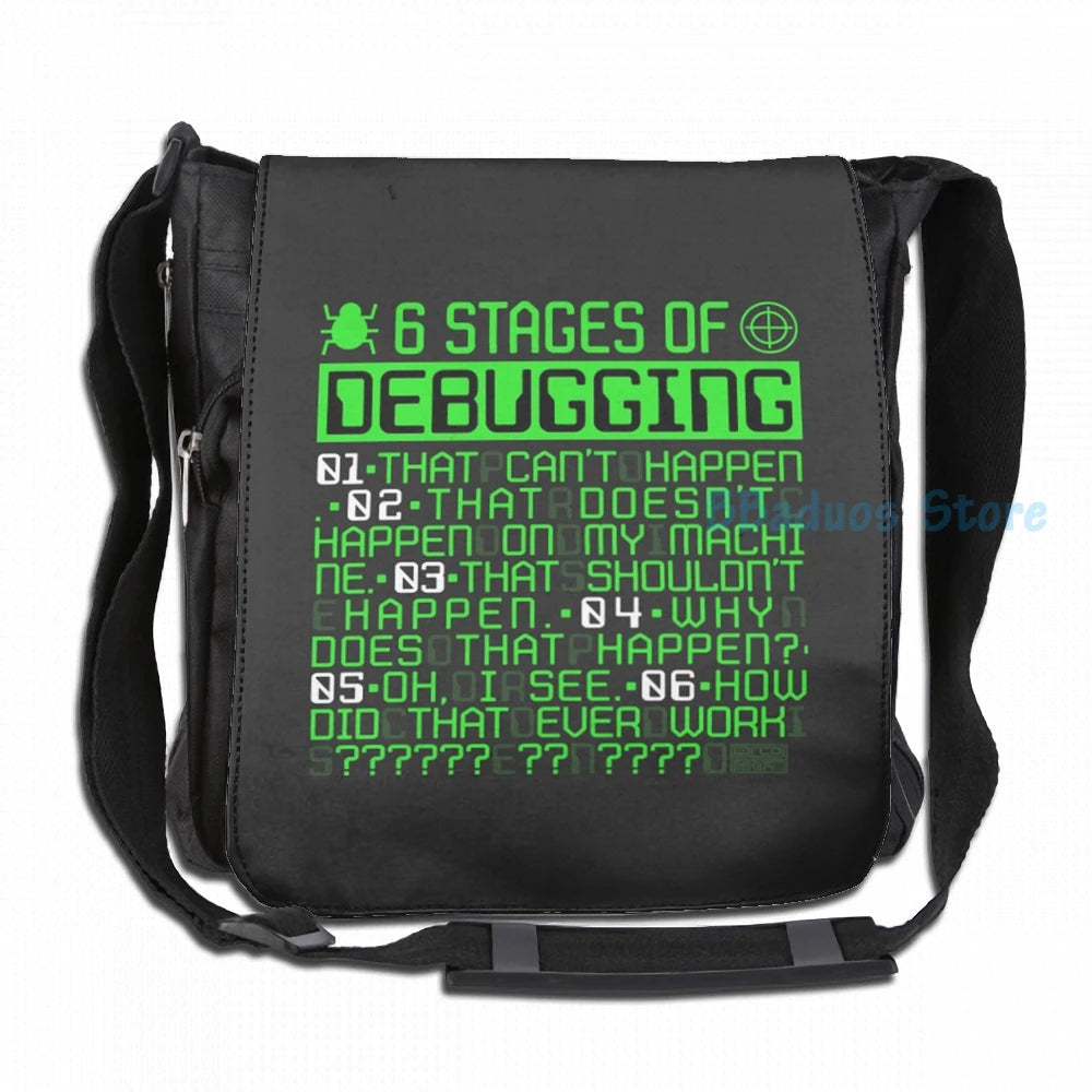6 Stages of Debugging IT Coding USB Charge Backpack