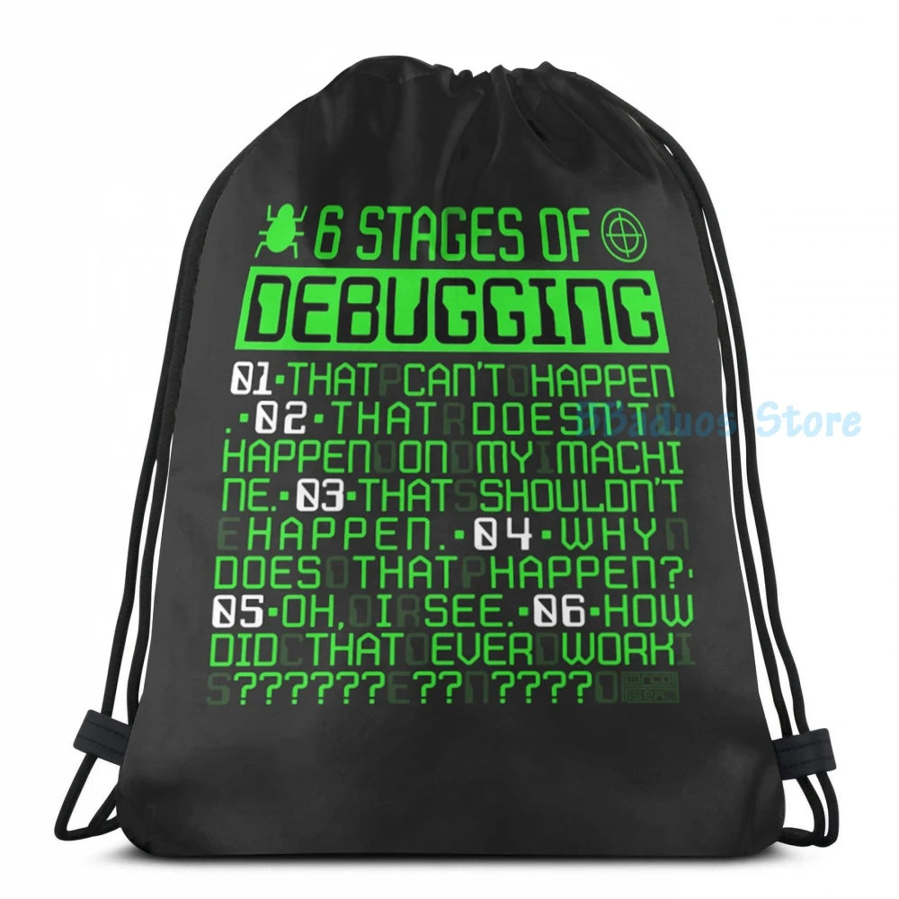 6 Stages of Debugging IT Coding USB Charge Backpack