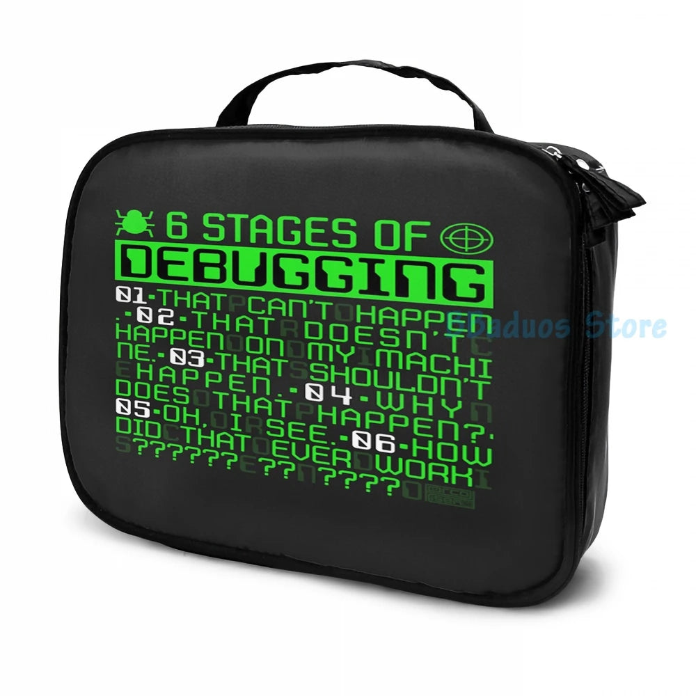 6 Stages of Debugging IT Coding USB Charge Backpack