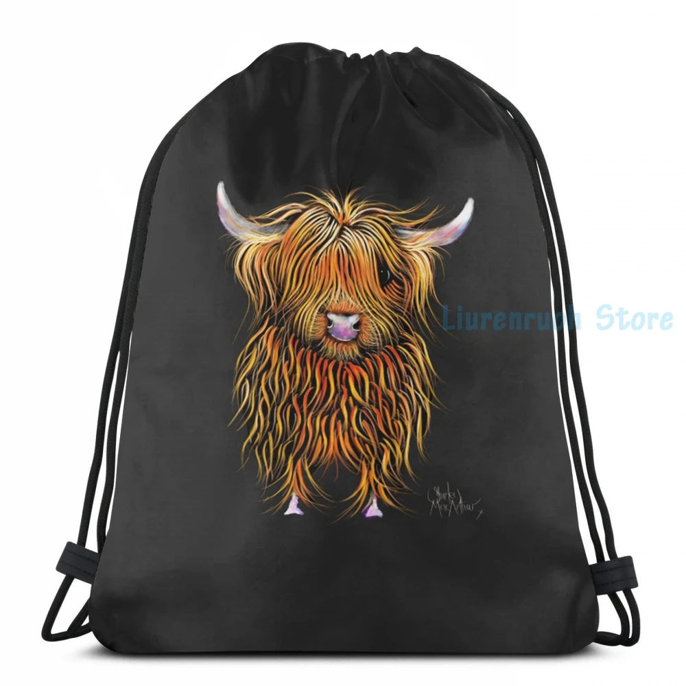 Highland Cow Humphrey USB Charge Backpack by Shirley MacArthur
