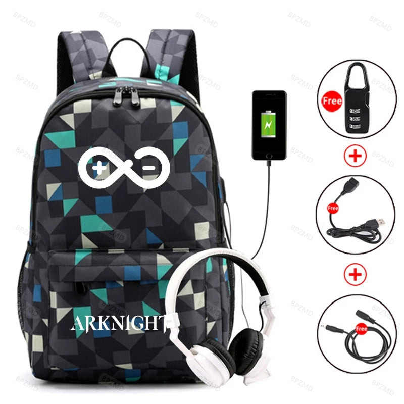 Arknights Backpack Anti-Theft Student Bookbag for School Boys Girls