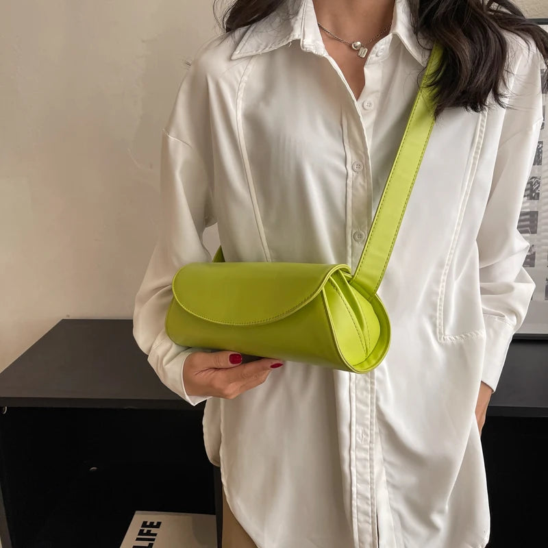 Spring Vintage Leather Bucket Bag Crossbody