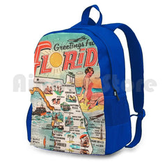 Vintage Florida Outdoor Hiking Backpack Waterproof Camping Travel