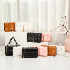 Acrylic Grid Pillow Bag Women's Shoulder Bag