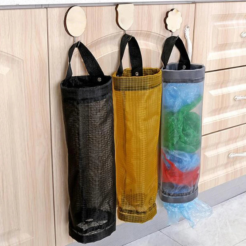 Grocery Bags Holder Wall Mount Storage Dispenser Plastic Kitchen Organizer