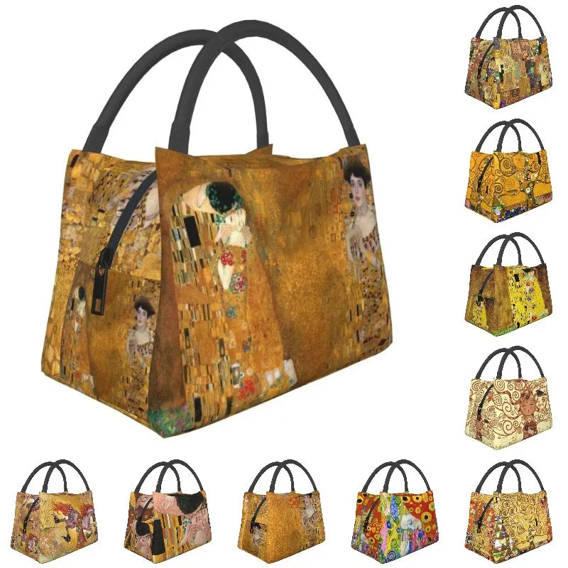 Gustav Klimt Insulated Lunch Bag Leakproof Thermal Tote Beach Camping Travel
