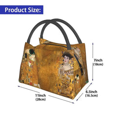 Gustav Klimt Insulated Lunch Bag Leakproof Thermal Tote Beach Camping Travel