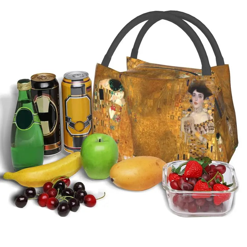Gustav Klimt Insulated Lunch Bag Leakproof Thermal Tote Beach Camping Travel