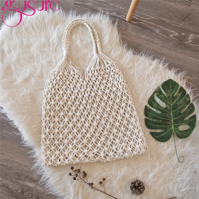 Hollow Beach Bag Women Totes Straw Knitting Shoulder Bags