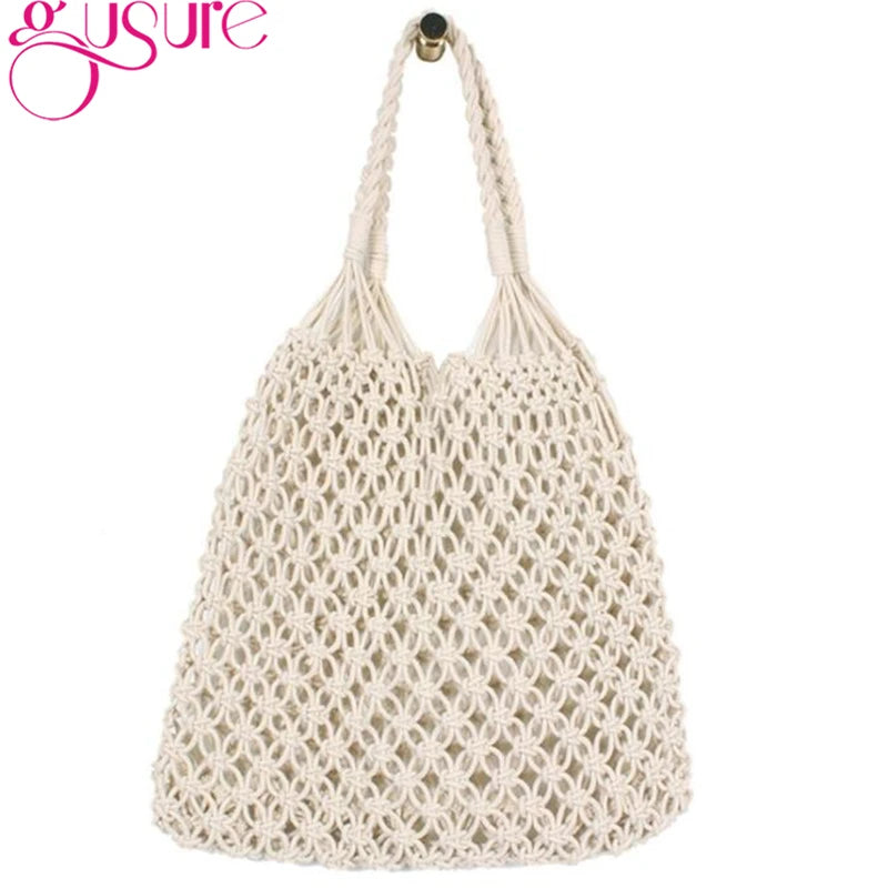 Hollow Beach Bag Women Totes Straw Knitting Shoulder Bags